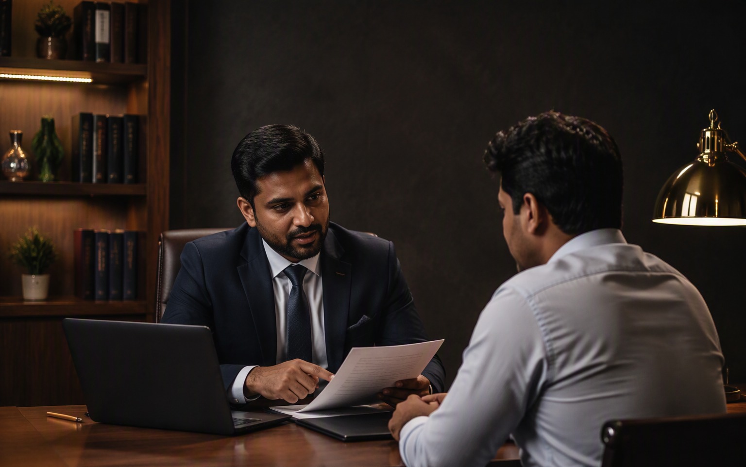 A Secured Finserv advisor reviewing a loan file with a client